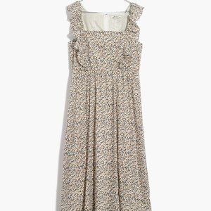 Madewell Dress Size 4 NWT | Ruffle-Strap Square-Neck Midi Dress